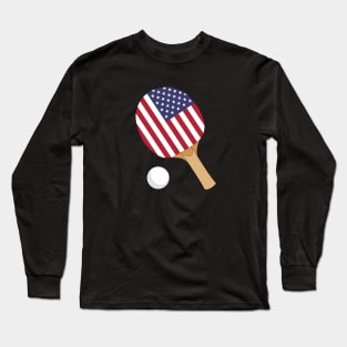 USA Flag Table Tennis Long Sleeve T-Shirt